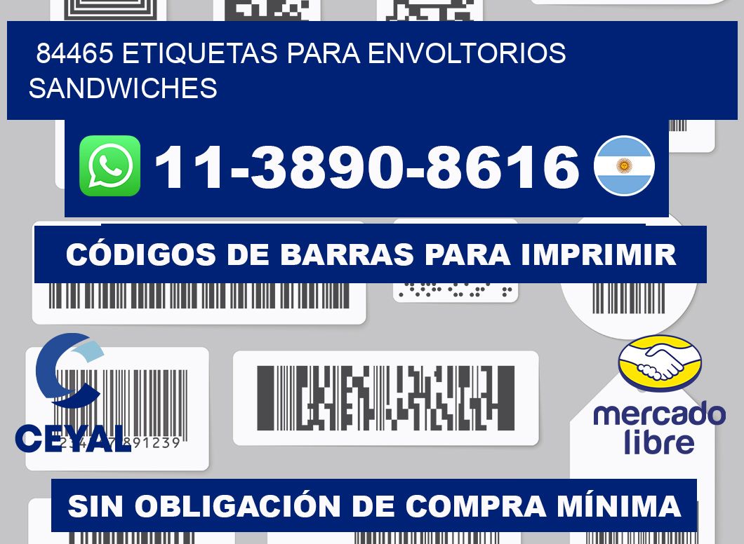 84465 etiquetas para envoltorios sandwiches