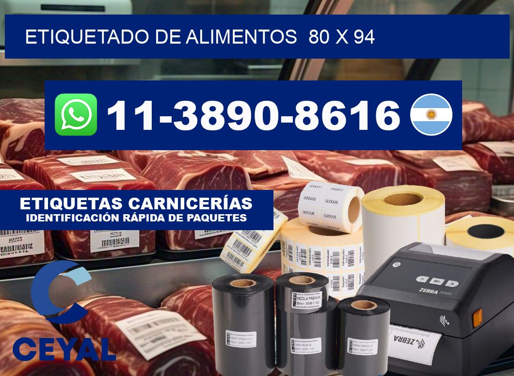 Etiquetado de alimentos  80 x 94