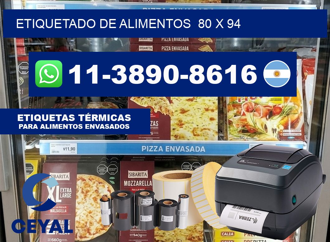 Etiquetado de alimentos  80 x 94