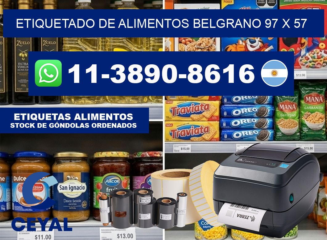Etiquetado de alimentos belgrano 97 x 57
