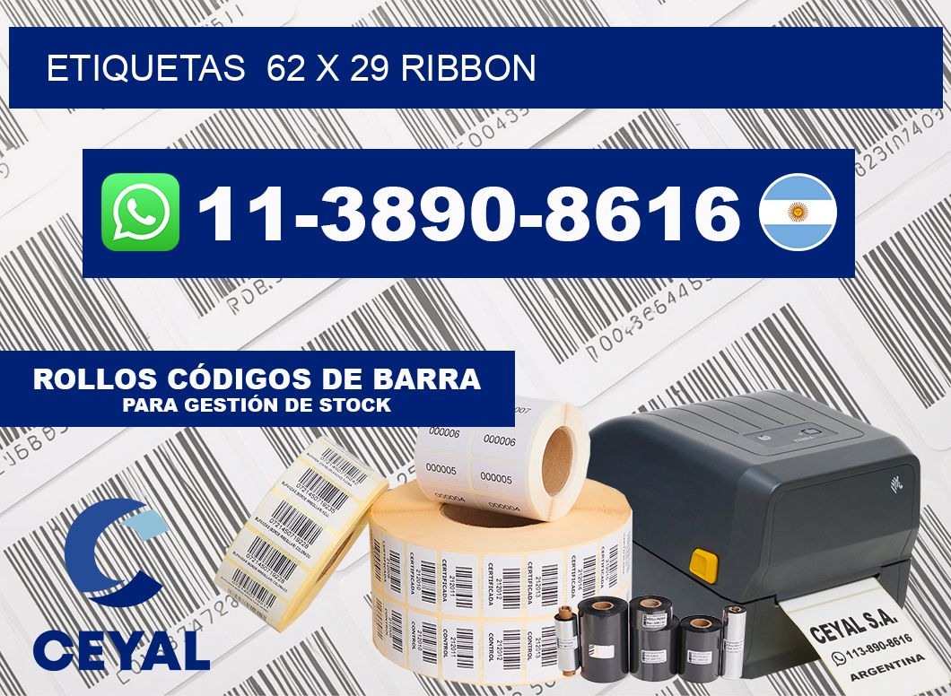 Etiquetas  62 x 29 ribbon