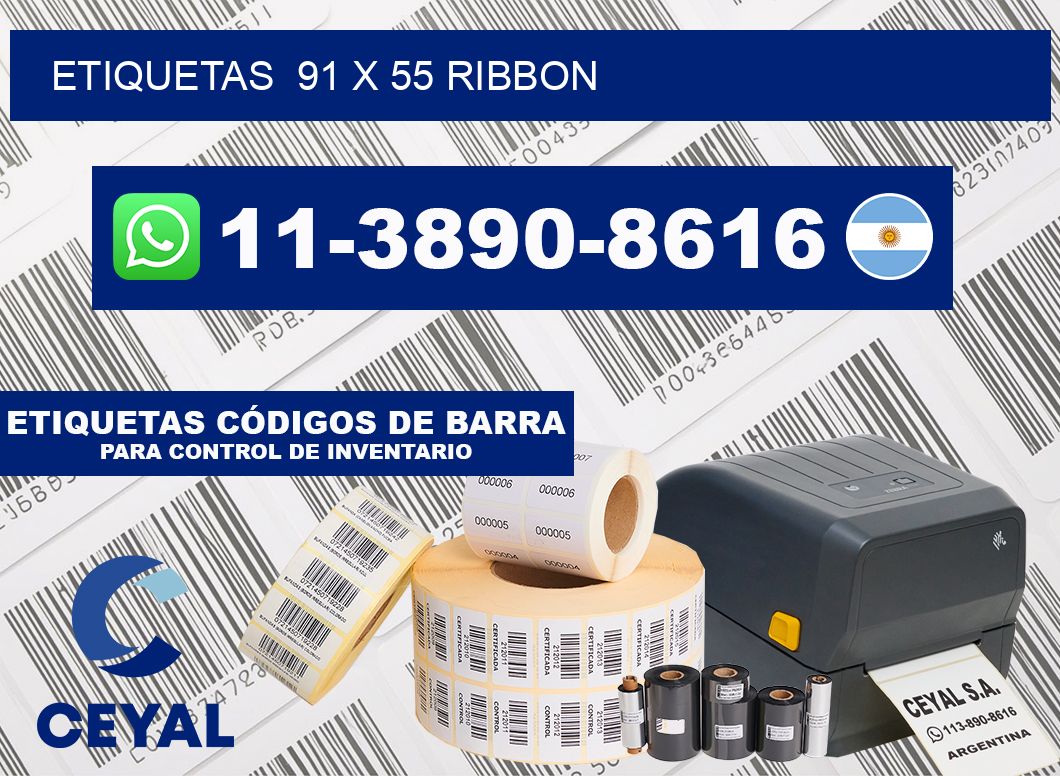 Etiquetas  91 x 55 ribbon