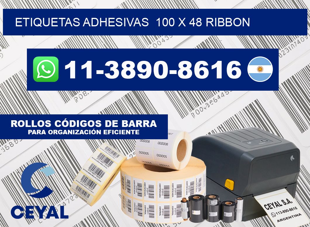 Etiquetas adhesivas  100 x 48 ribbon