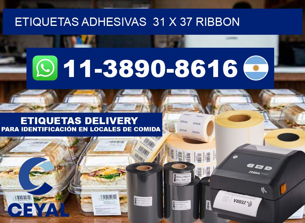Etiquetas adhesivas 31 x 37 ribbon