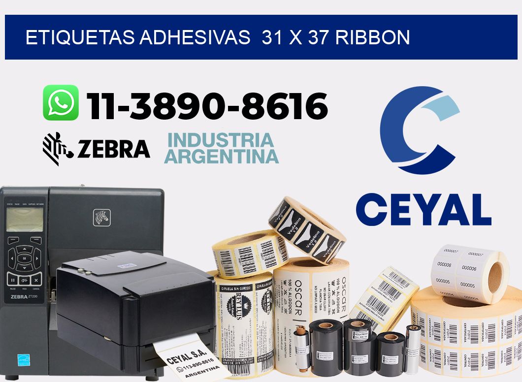 Etiquetas adhesivas 31 x 37 ribbon