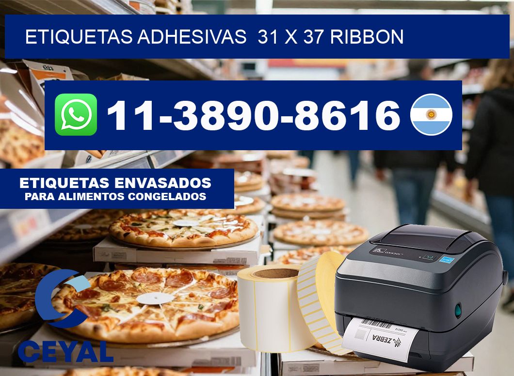 Etiquetas adhesivas  31 x 37 ribbon