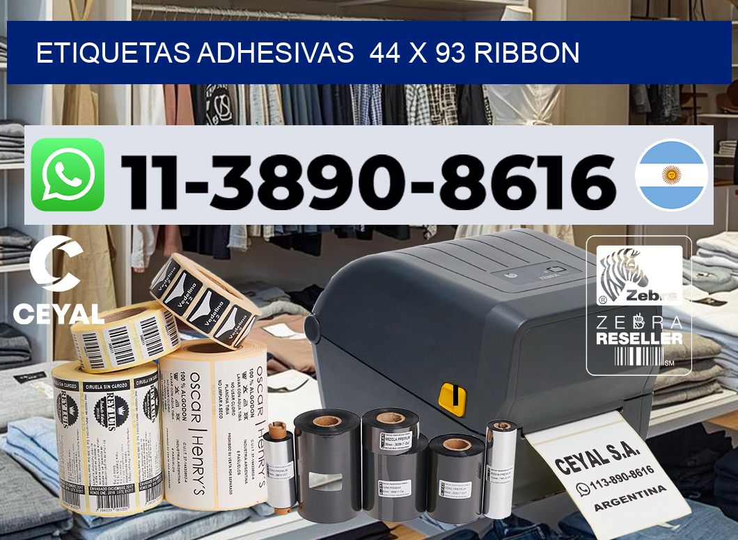 Etiquetas adhesivas  44 x 93 ribbon
