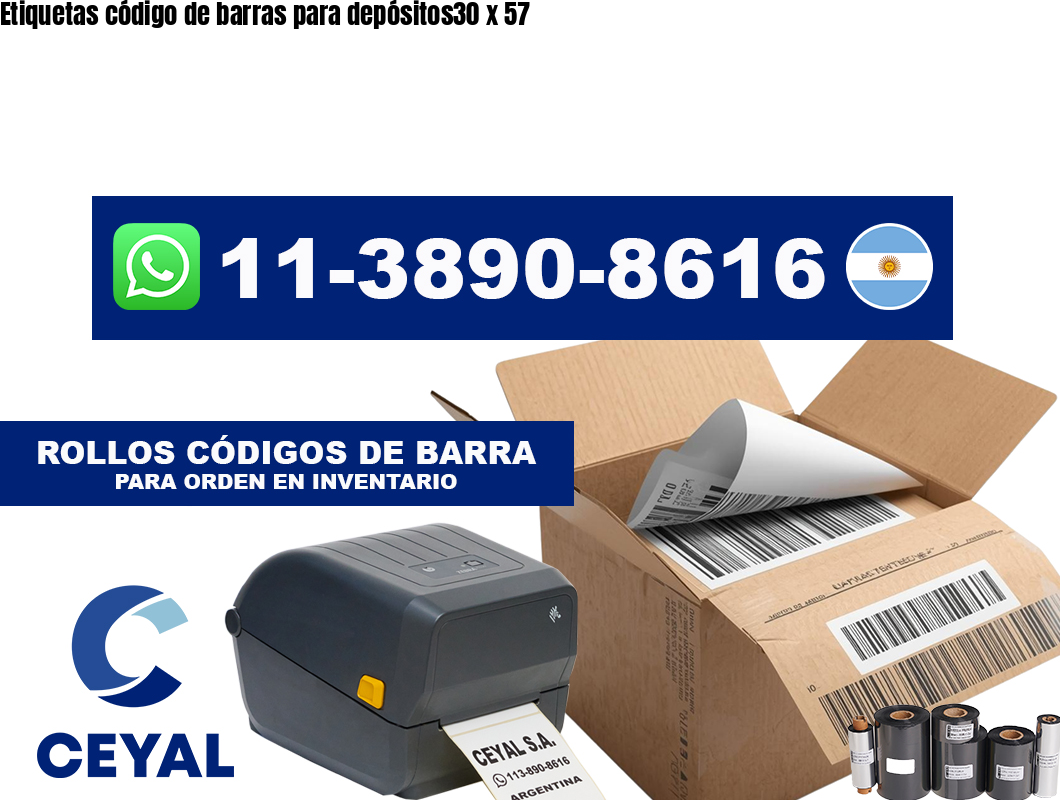 Etiquetas código de barras para depósitos30 x 57