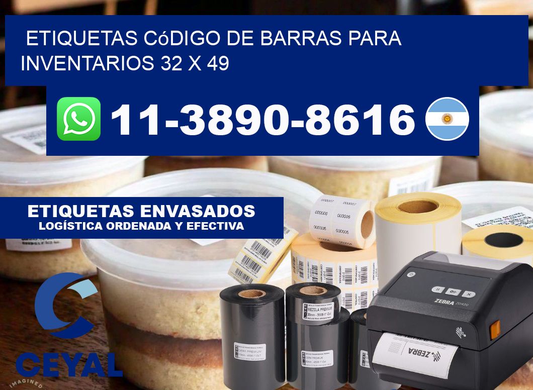 Etiquetas código de barras para inventarios 32 x 49