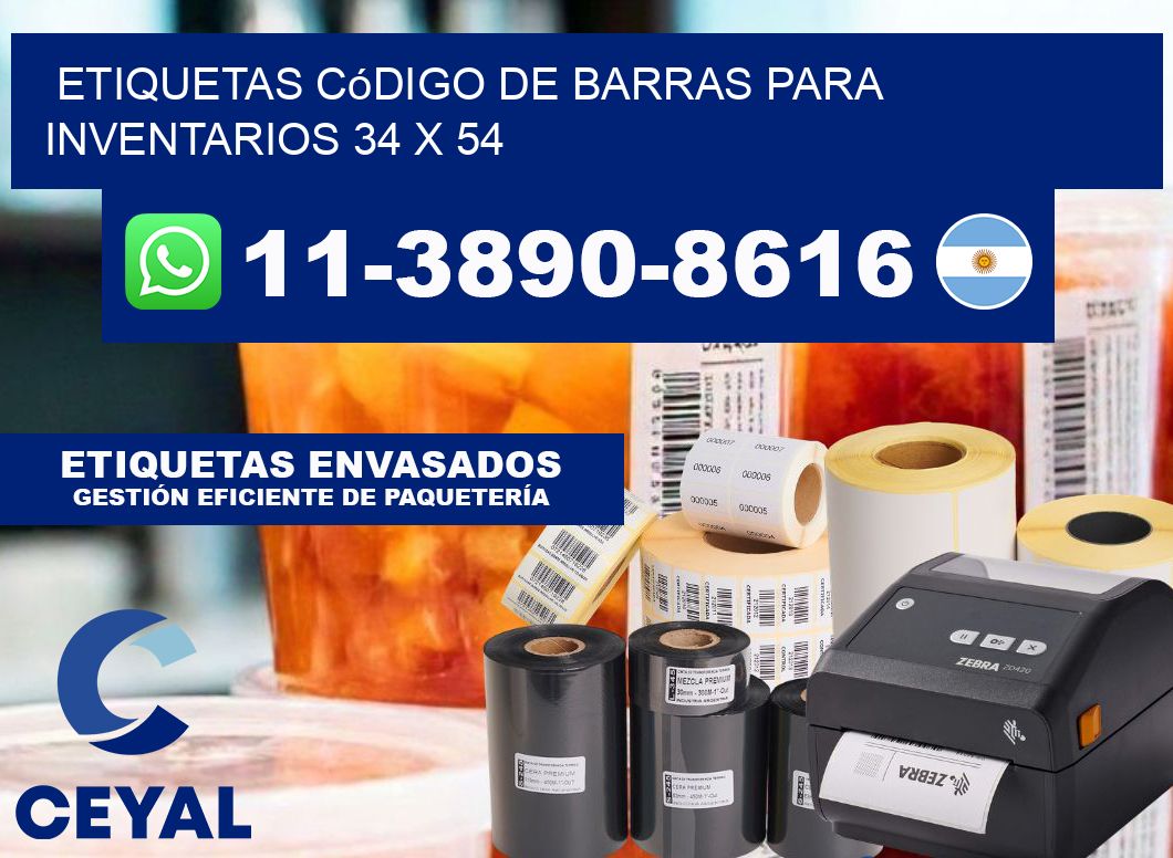 Etiquetas código de barras para inventarios 34 x 54