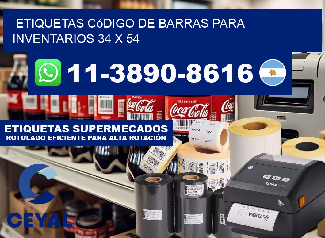 Etiquetas código de barras para inventarios 34 x 54