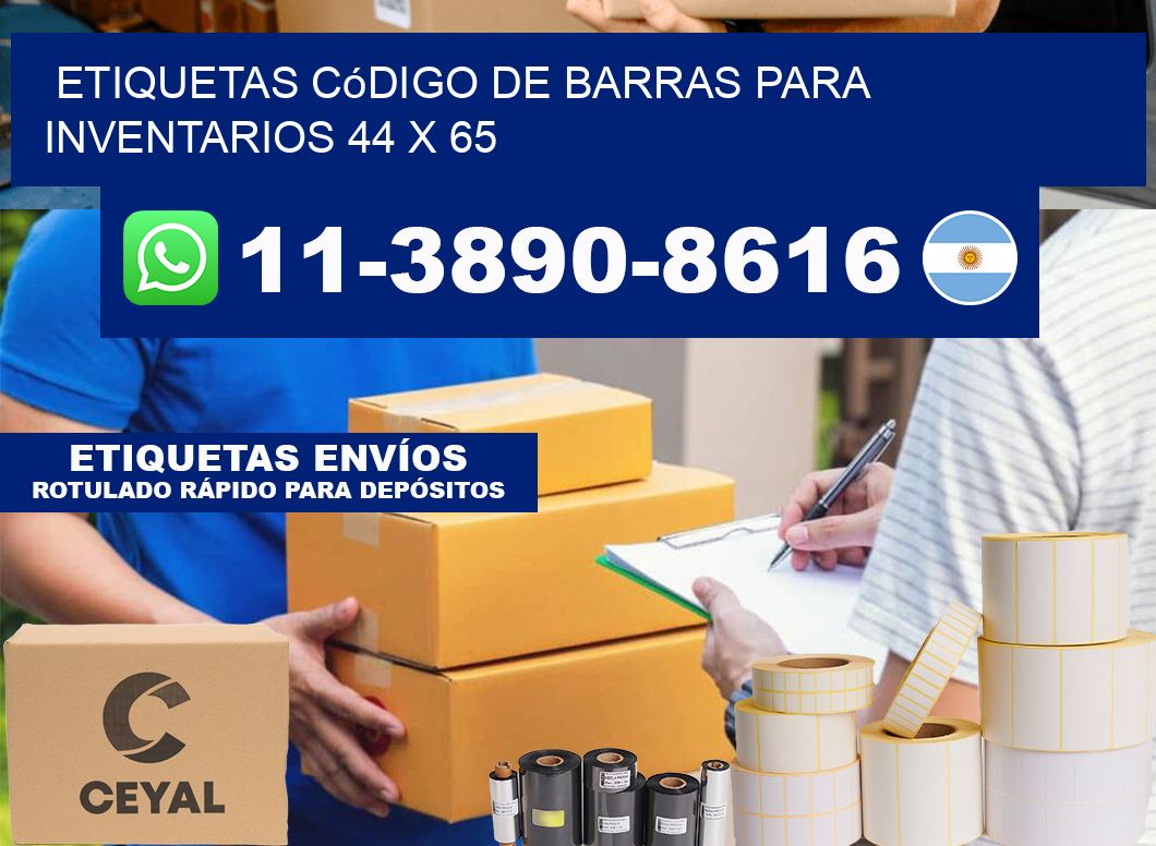 Etiquetas código de barras para inventarios 44 x 65