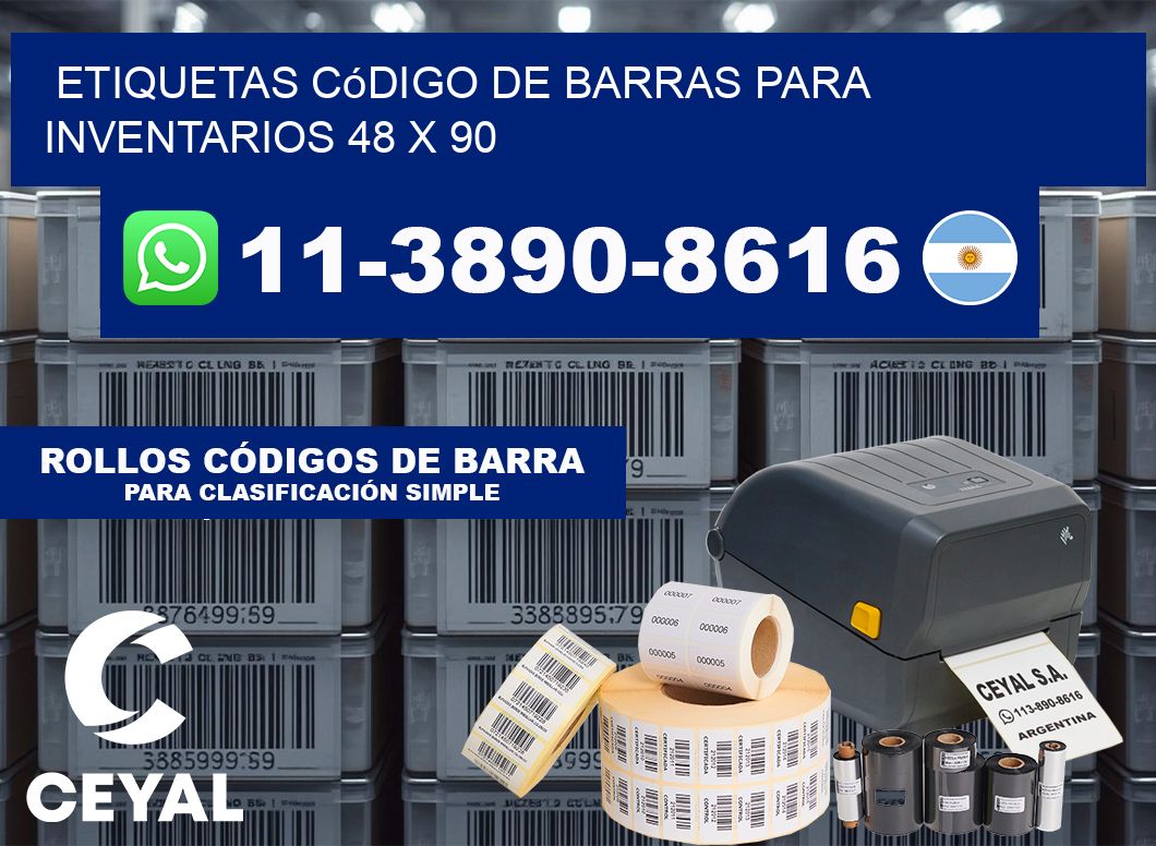 Etiquetas código de barras para inventarios 48 x 90