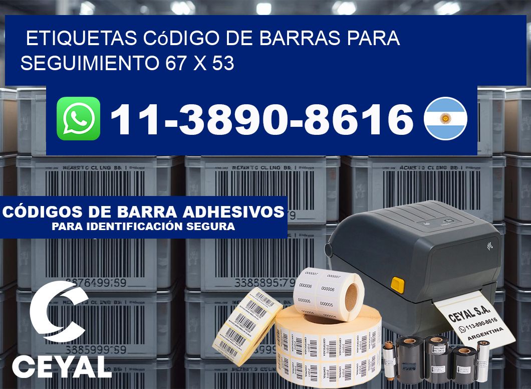 Etiquetas código de barras para seguimiento 67 x 53