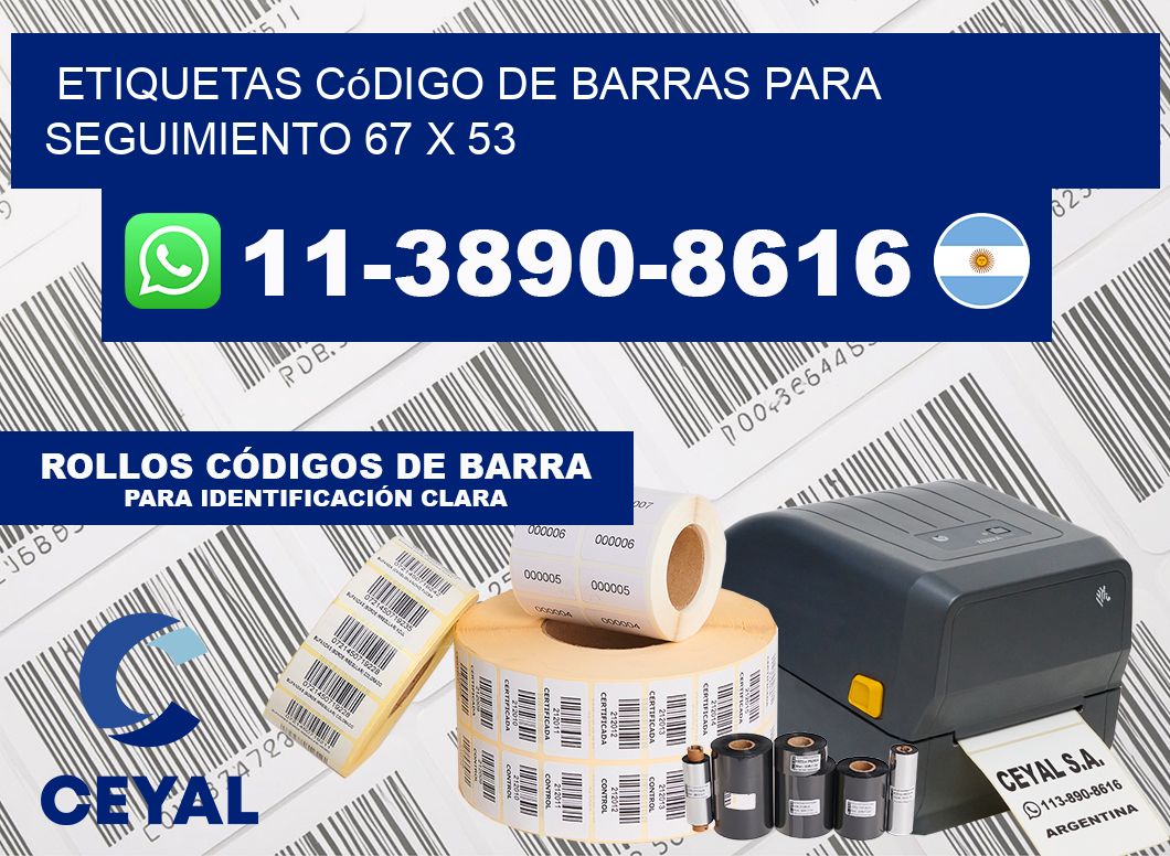 Etiquetas código de barras para seguimiento 67 x 53