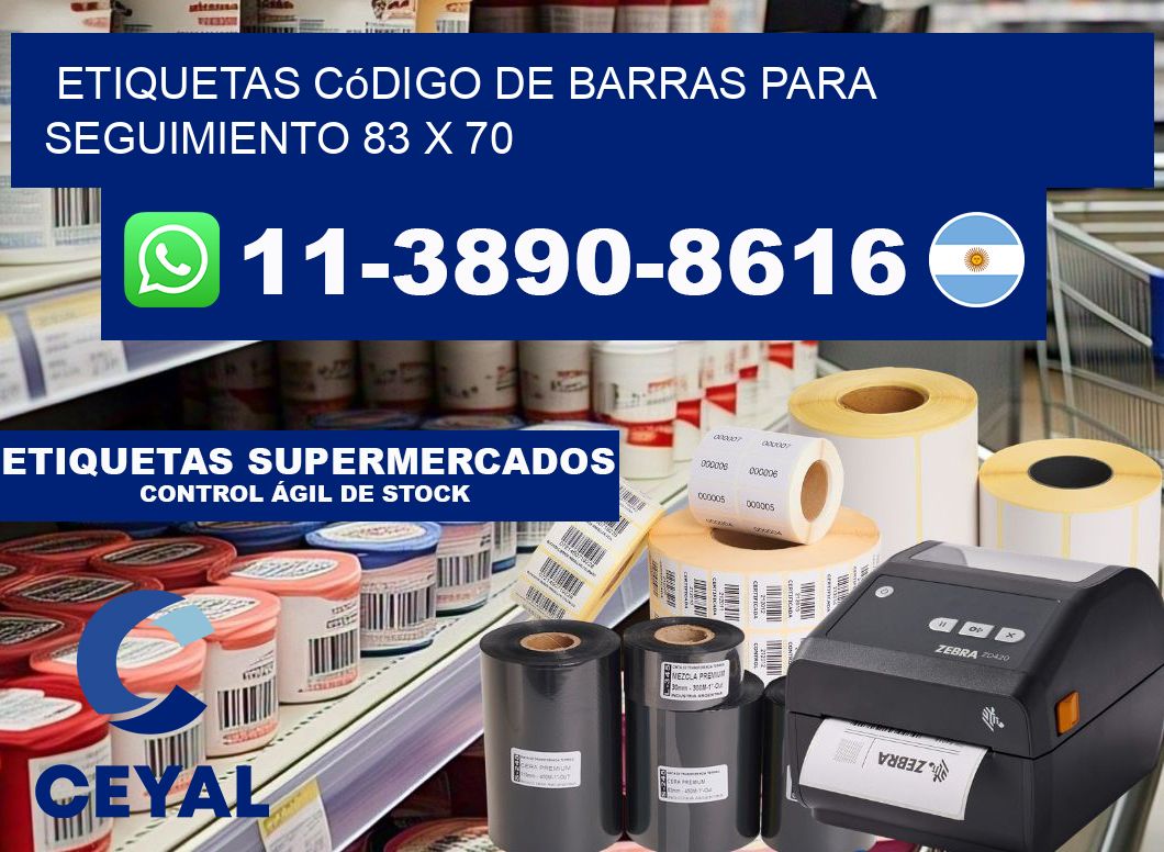 Etiquetas código de barras para seguimiento 83 x 70