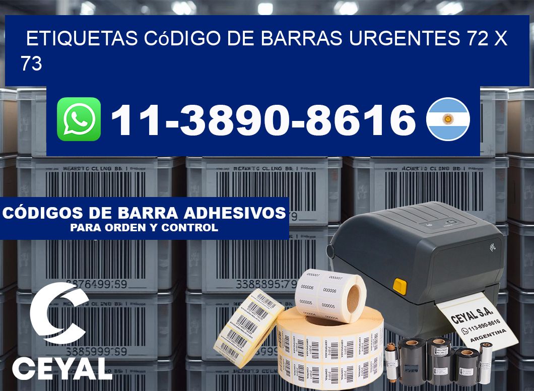 Etiquetas código de barras urgentes 72 x 73