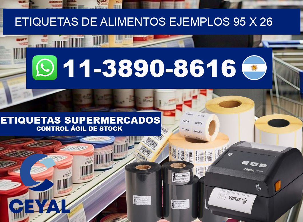 Etiquetas de alimentos ejemplos 95 x 26
