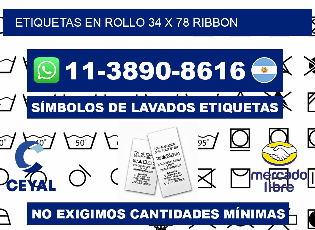 Etiquetas en rollo 34 x 78 ribbon