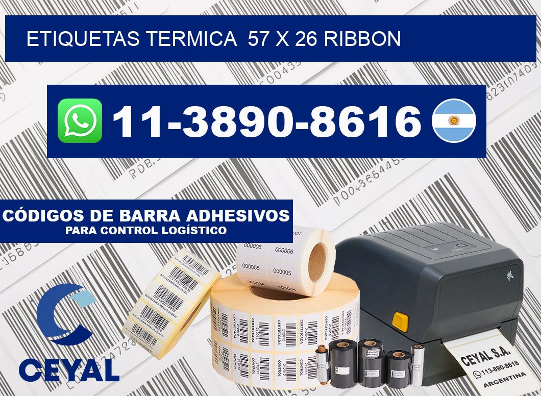 Etiquetas termica  57 x 26 ribbon