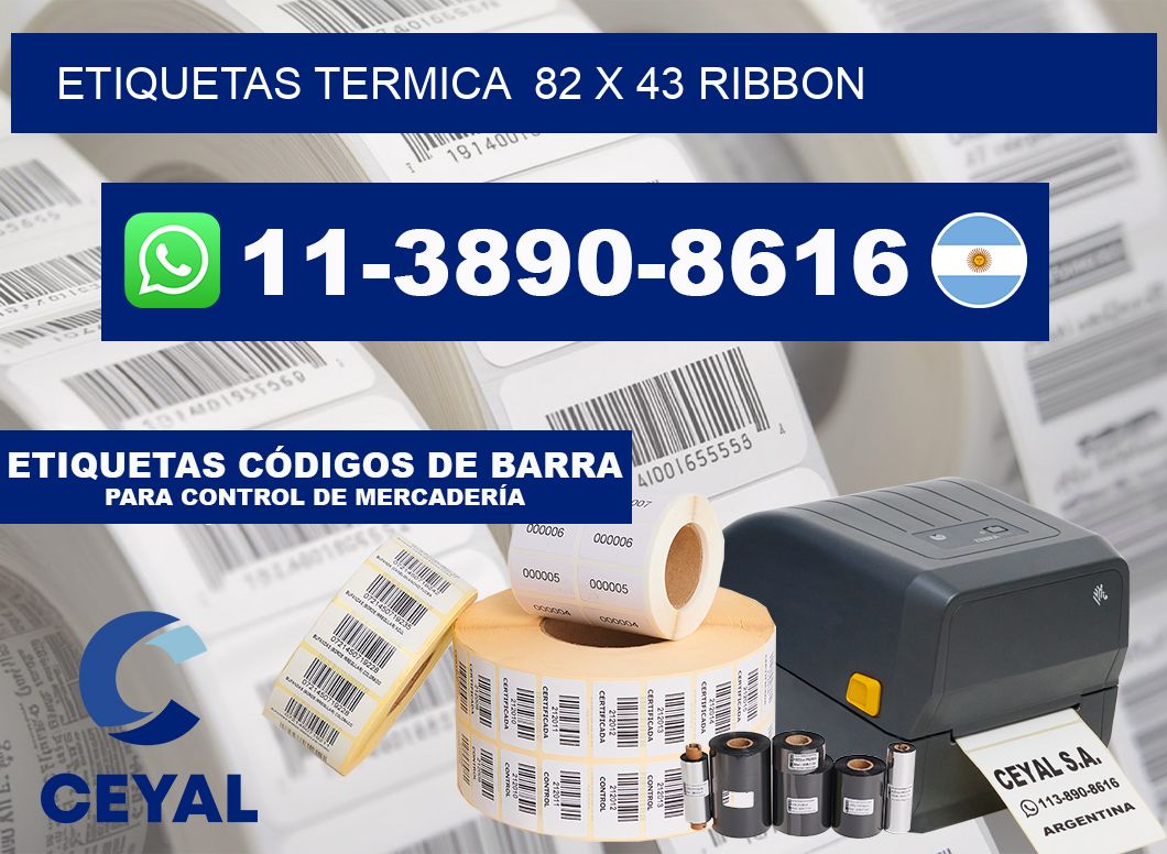 Etiquetas termica  82 x 43 ribbon