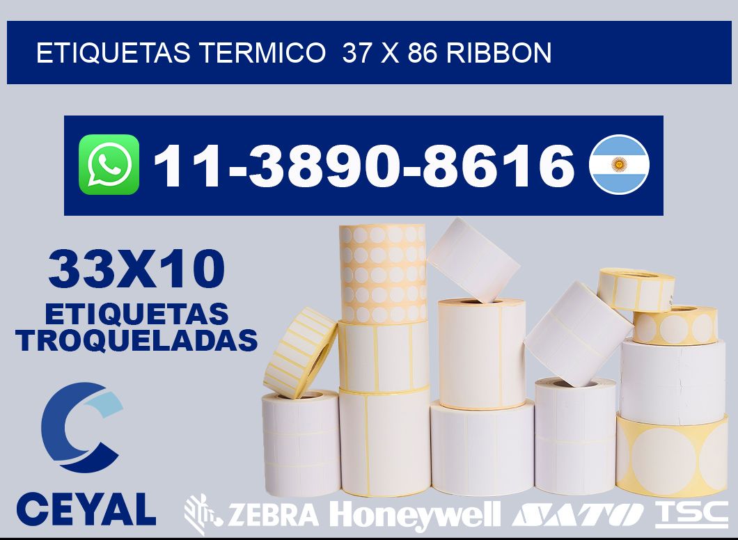 Etiquetas termico  37 x 86 ribbon
