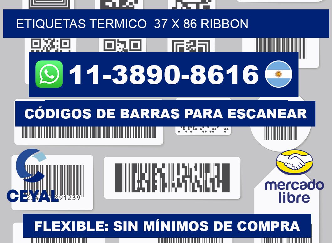 Etiquetas termico  37 x 86 ribbon