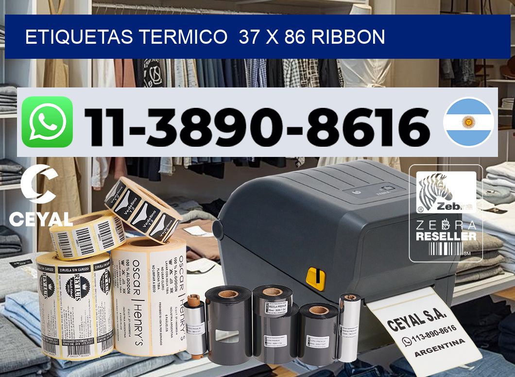 Etiquetas termico  37 x 86 ribbon