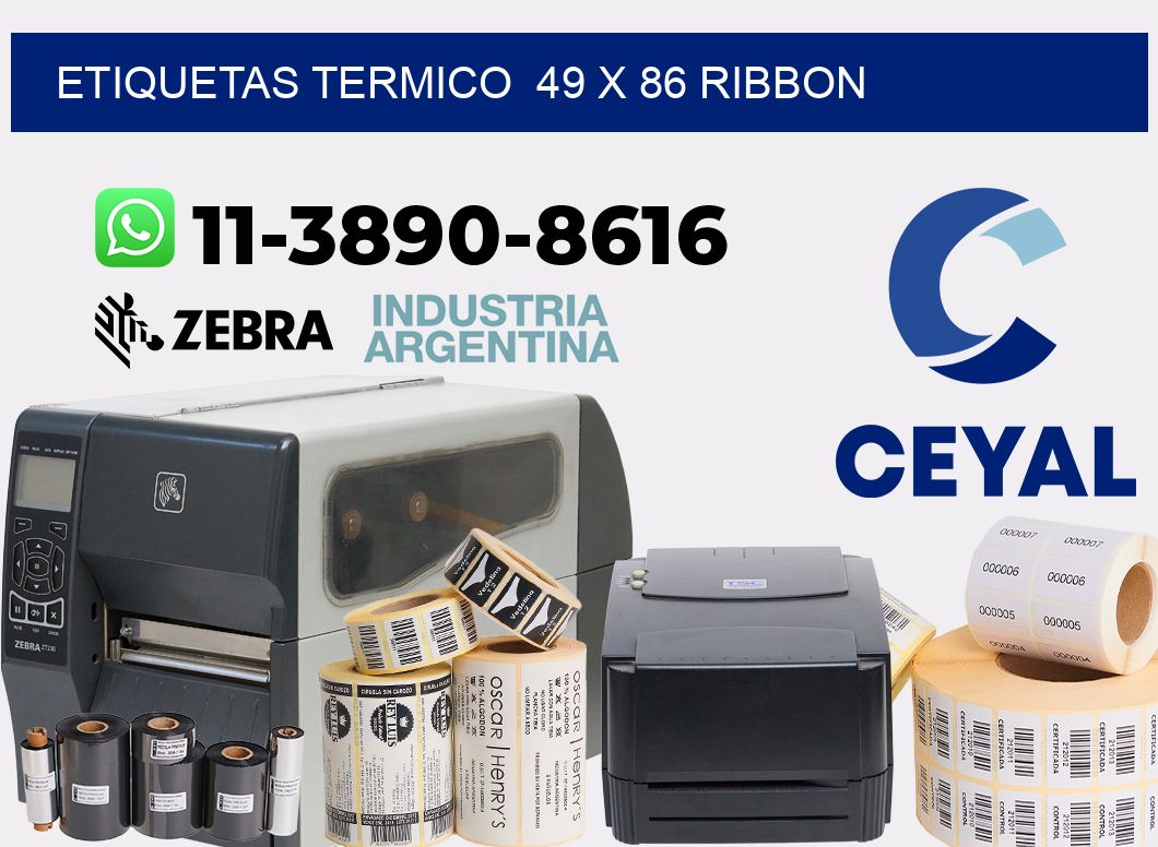Etiquetas termico  49 x 86 ribbon