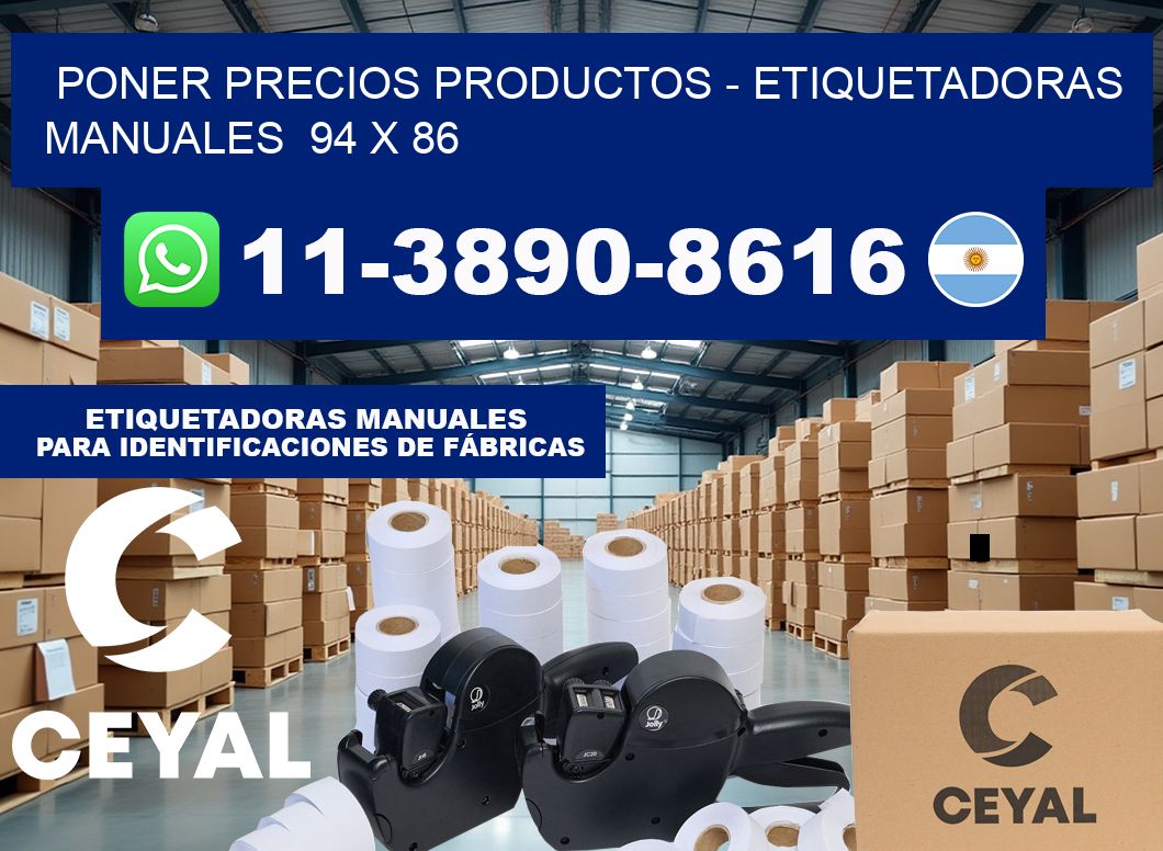 Poner precios productos – Etiquetadoras Manuales  94 x 86