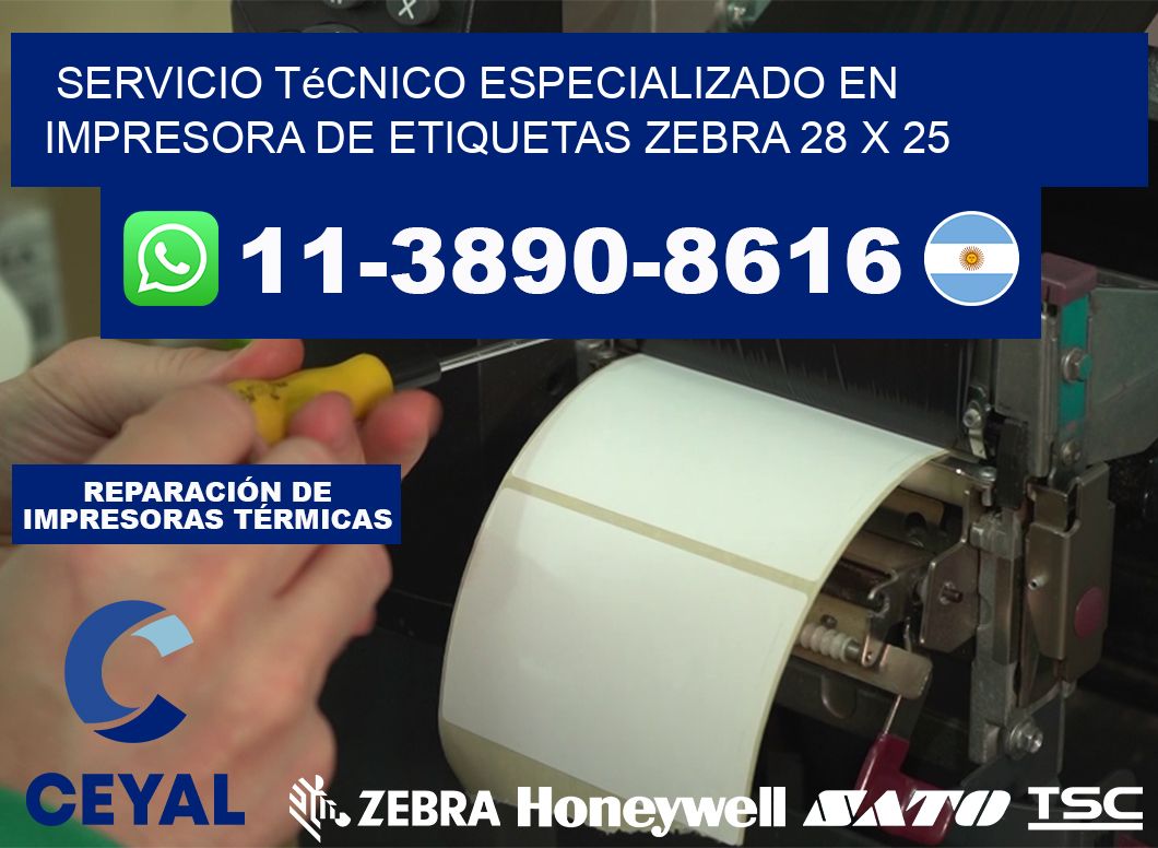 Servicio Técnico Especializado en Impresora de Etiquetas Zebra 28 x 25