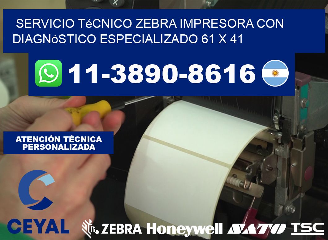 Servicio Técnico Zebra Impresora con Diagnóstico Especializado 61 x 41