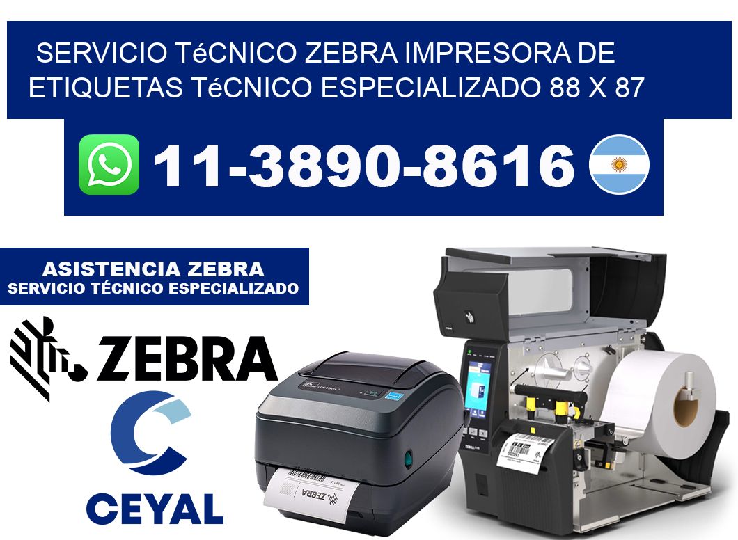 Servicio Técnico Zebra Impresora de Etiquetas Técnico Especializado 88 x 87