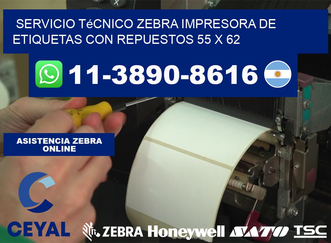 Servicio Técnico Zebra Impresora de Etiquetas con Repuestos 55 x 62