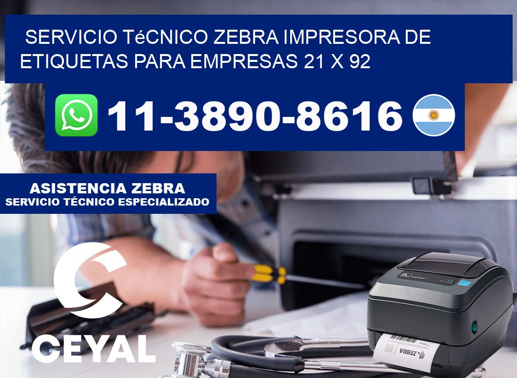 Servicio Técnico Zebra Impresora de Etiquetas para Empresas 21 x 92