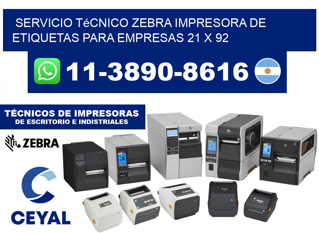 Servicio Técnico Zebra Impresora de Etiquetas para Empresas 21 x 92