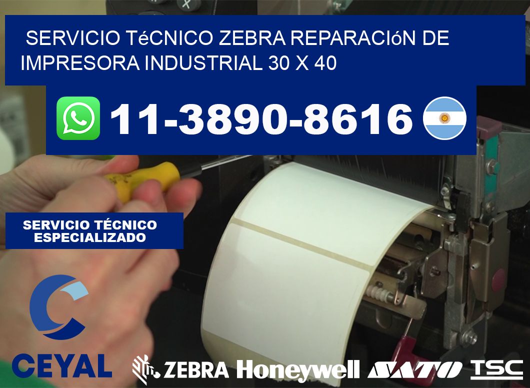Servicio Técnico Zebra Reparación de Impresora Industrial 30 x 40