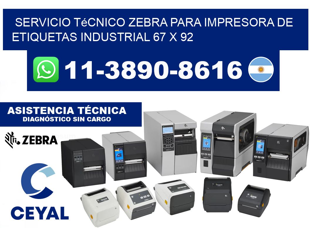 Servicio Técnico Zebra para Impresora de Etiquetas Industrial 67 x 92