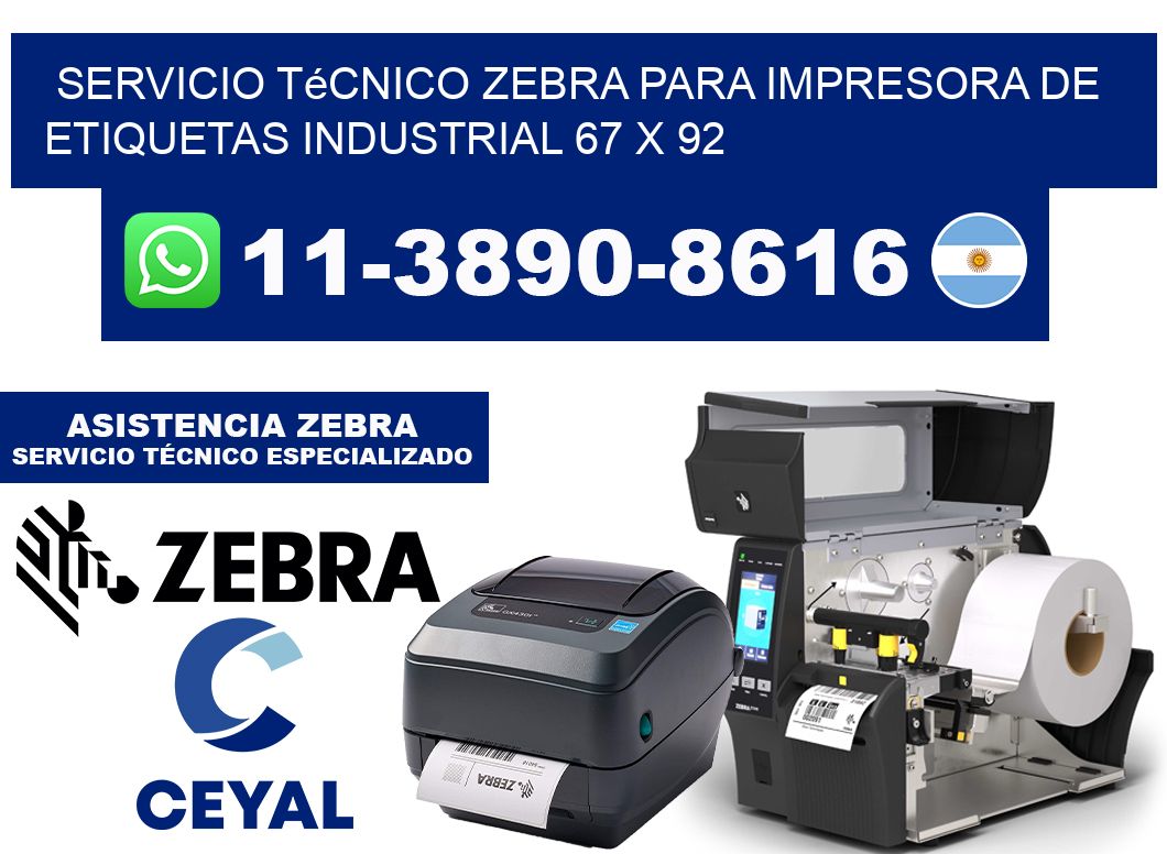 Servicio Técnico Zebra para Impresora de Etiquetas Industrial 67 x 92
