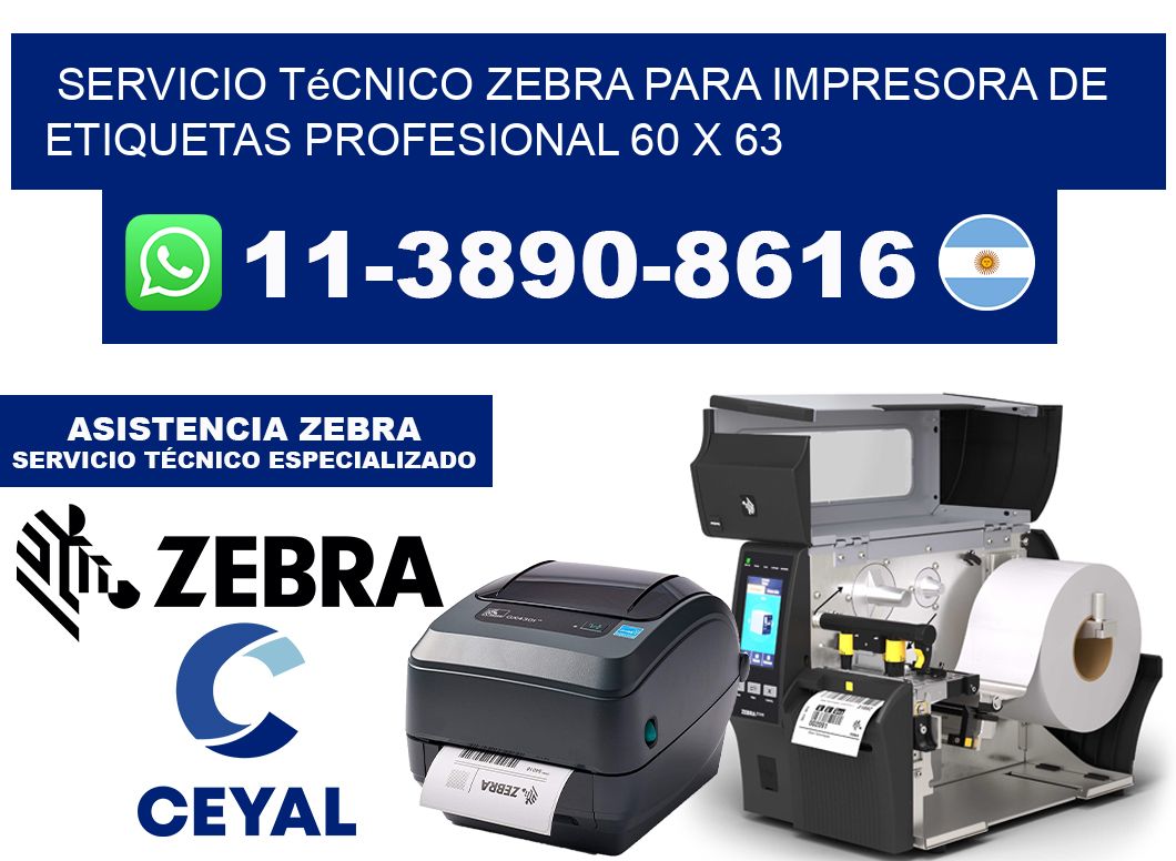 Servicio Técnico Zebra para Impresora de Etiquetas Profesional 60 x 63