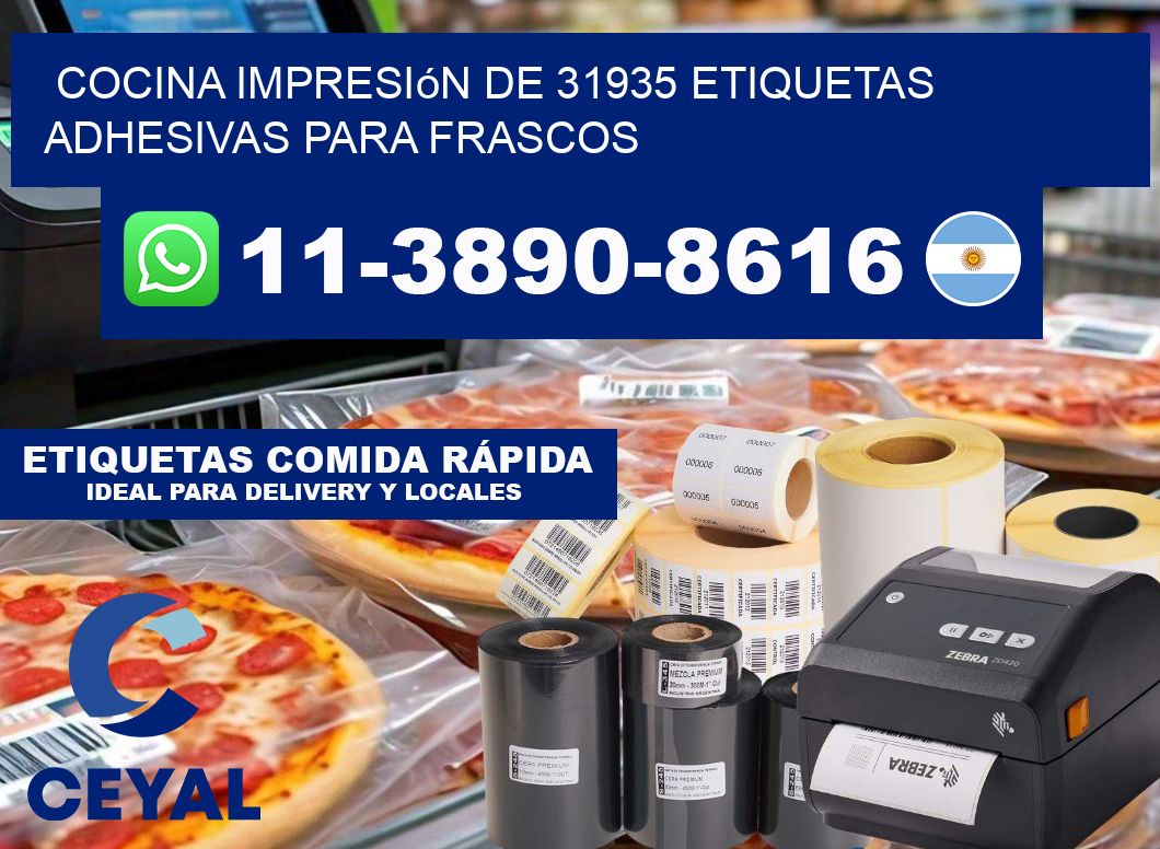 cocina impresión de 31935 etiquetas adhesivas para frascos