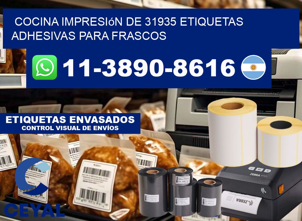 cocina impresión de 31935 etiquetas adhesivas para frascos