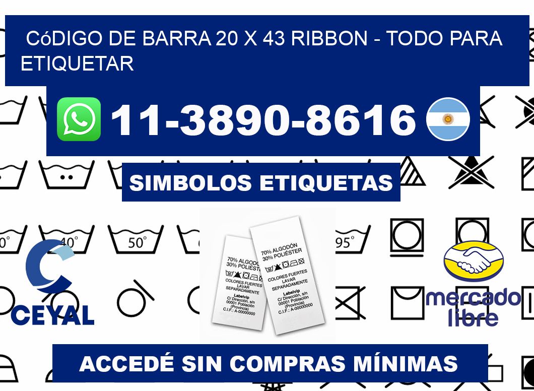 código de barra 20 x 43 ribbon - Todo para Etiquetar