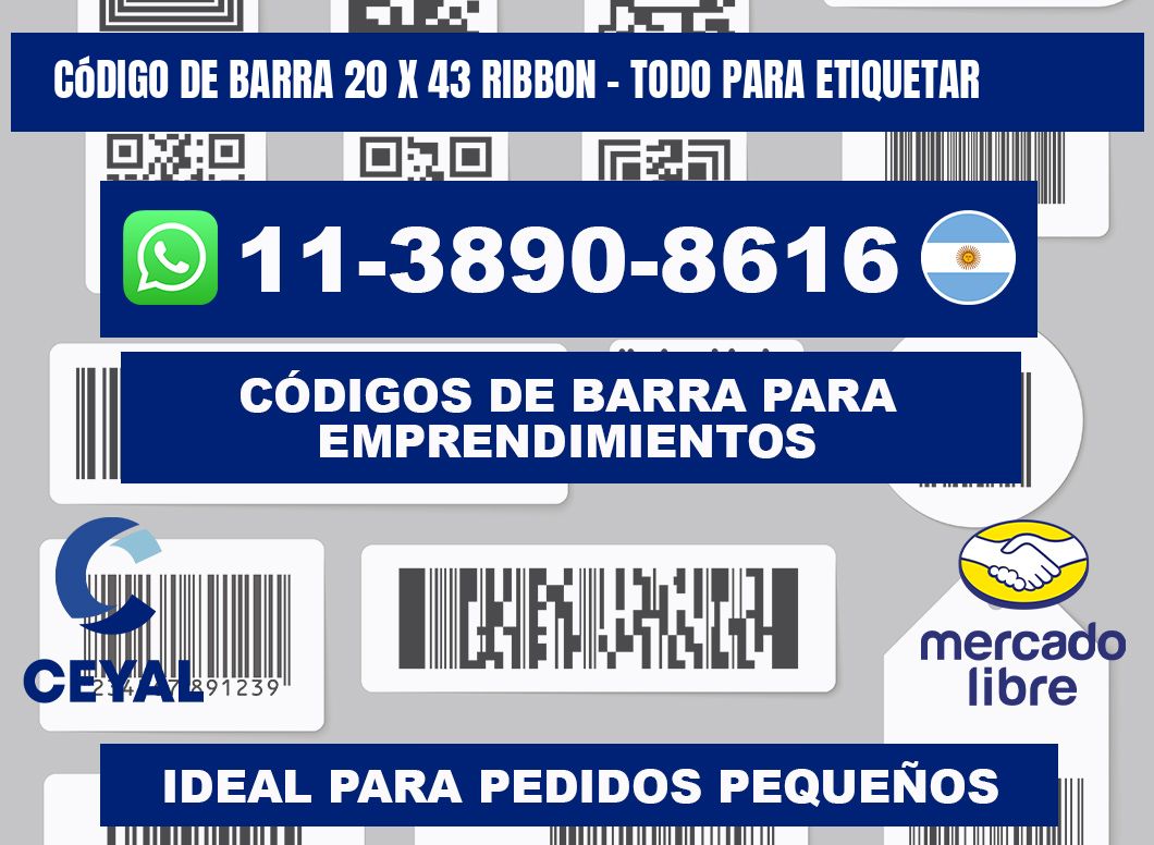 código de barra 20 x 43 ribbon - Todo para Etiquetar