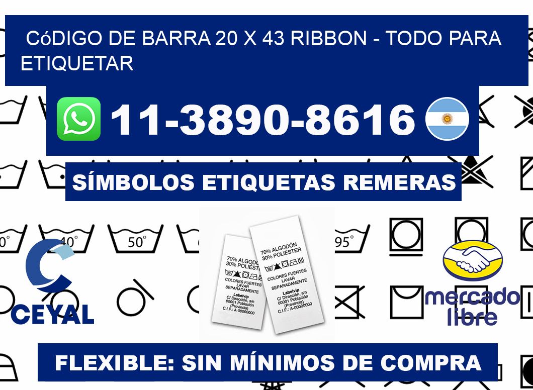 código de barra 20 x 43 ribbon - Todo para Etiquetar