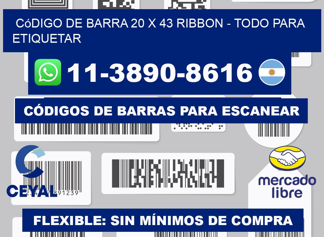 código de barra 20 x 43 ribbon - Todo para Etiquetar