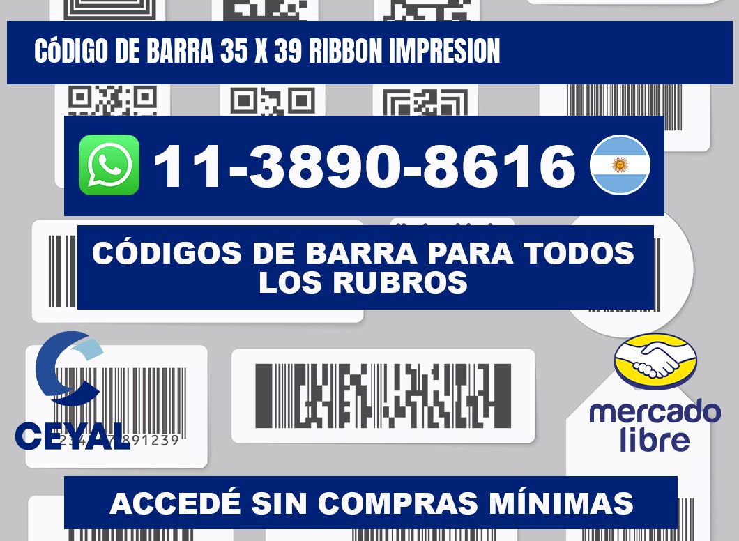 código de barra 35 x 39 ribbon impresion