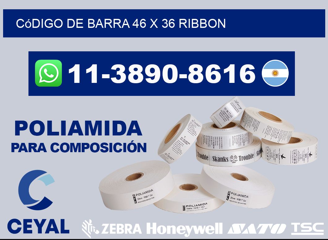 código de barra 46 x 36 ribbon