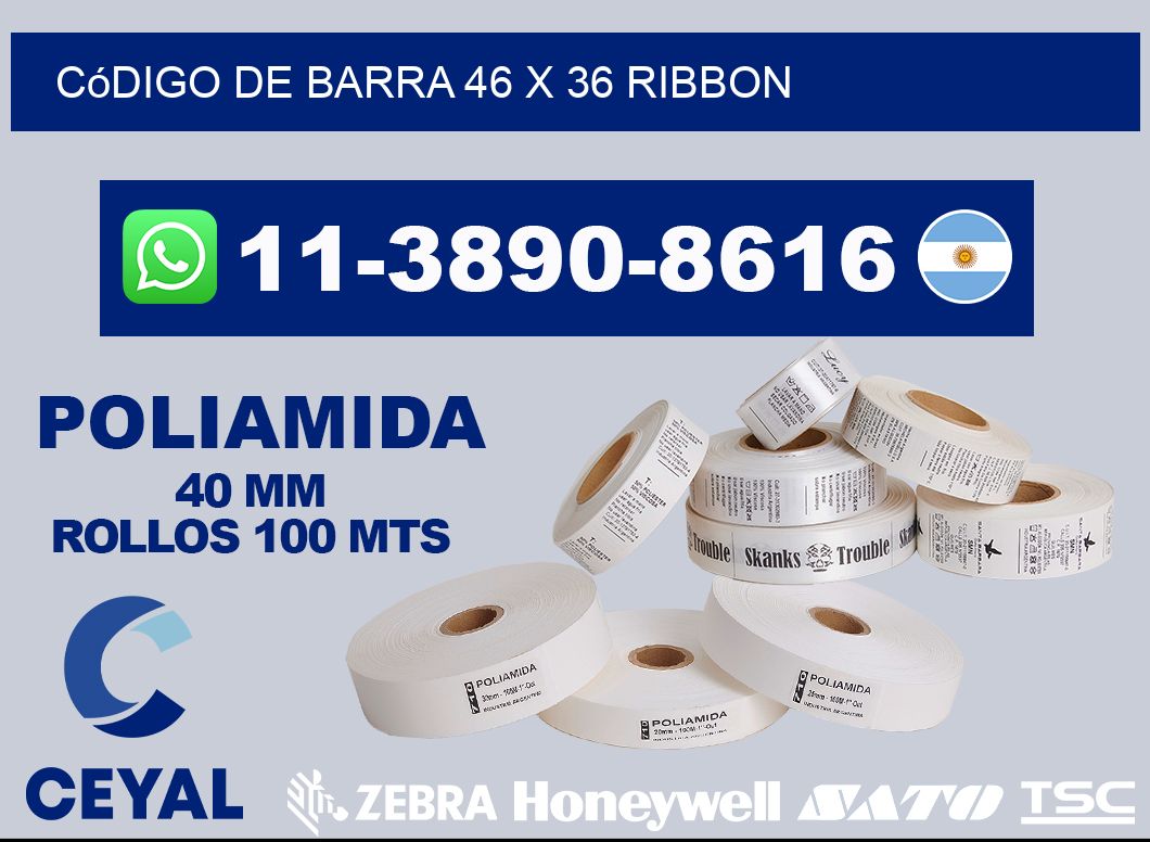 código de barra 46 x 36 ribbon