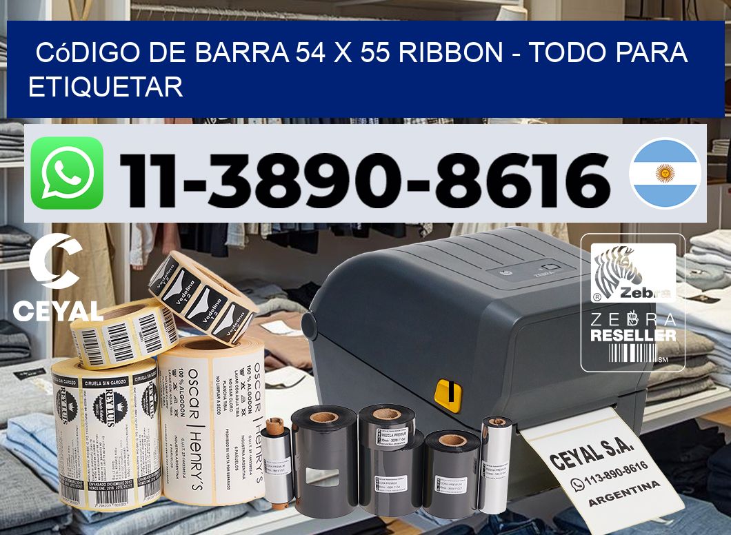 código de barra 54 x 55 ribbon - Todo para Etiquetar